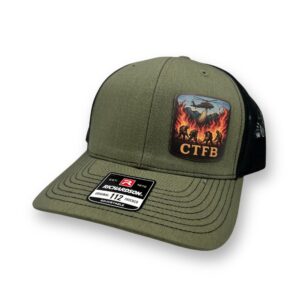 Black Hawk Helicopter Hat Loden/Black — Left Panel Design